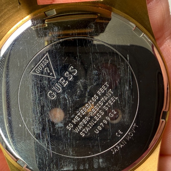 Guess Mens Rhinestone Gold-Tone Multifunction Pave Embellished Watch - Picture 4 of 4